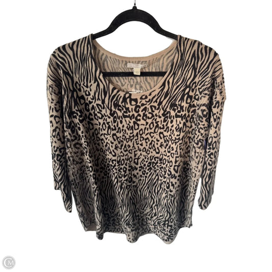 Sweater By Dana Buchman In Animal Print, Size: L