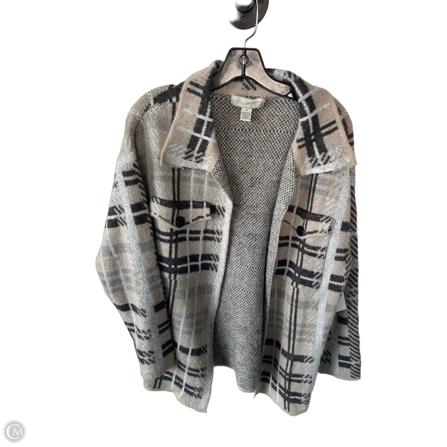 Sweater Cardigan By By Design In Grey & Tan, Size: M
