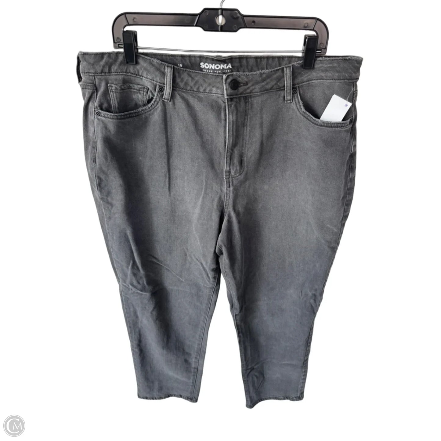 Jeans Straight By Sonoma In Grey Denim, Size: 18
