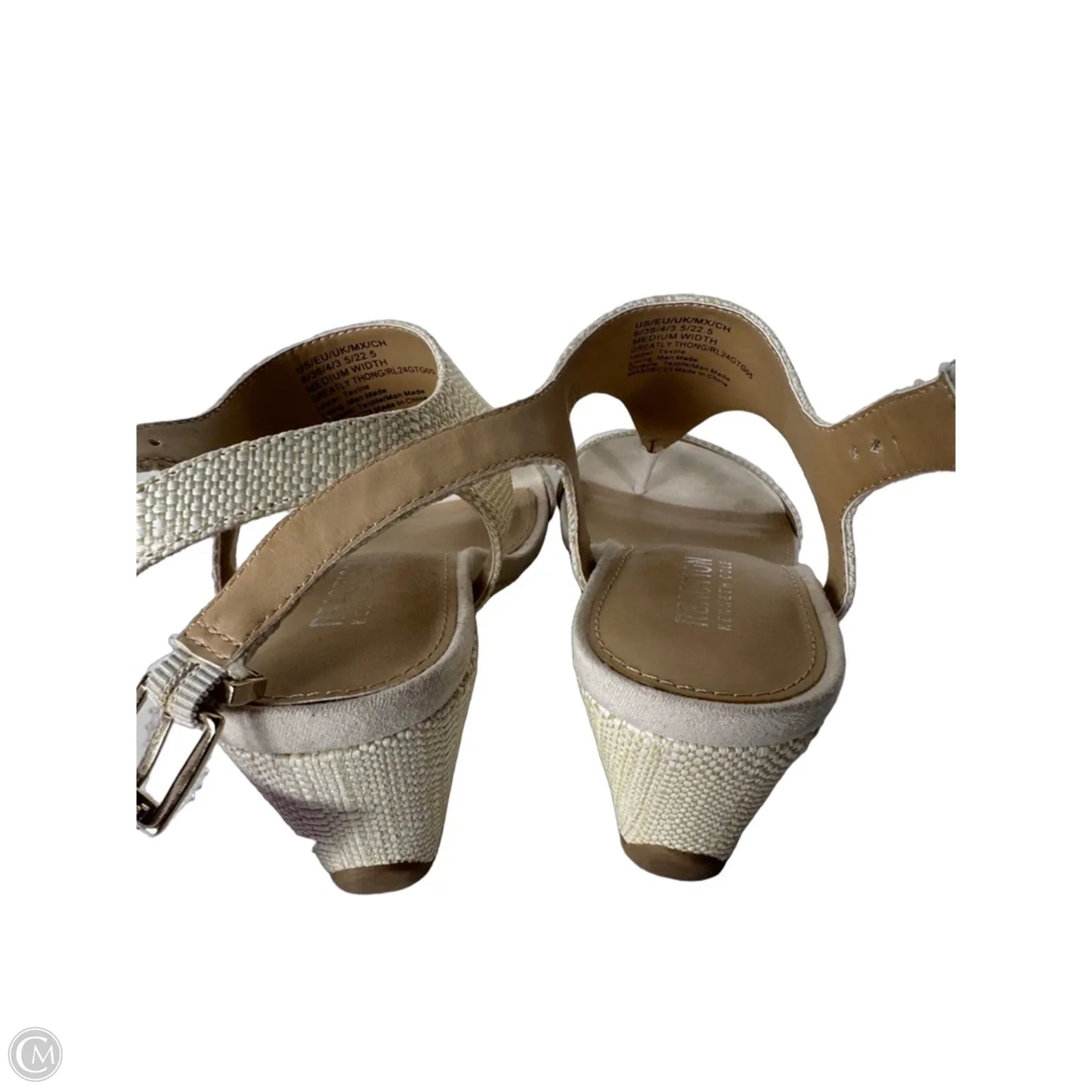 Sandals Heels Wedge By Kenneth Cole Reaction In Cream, Size: 6