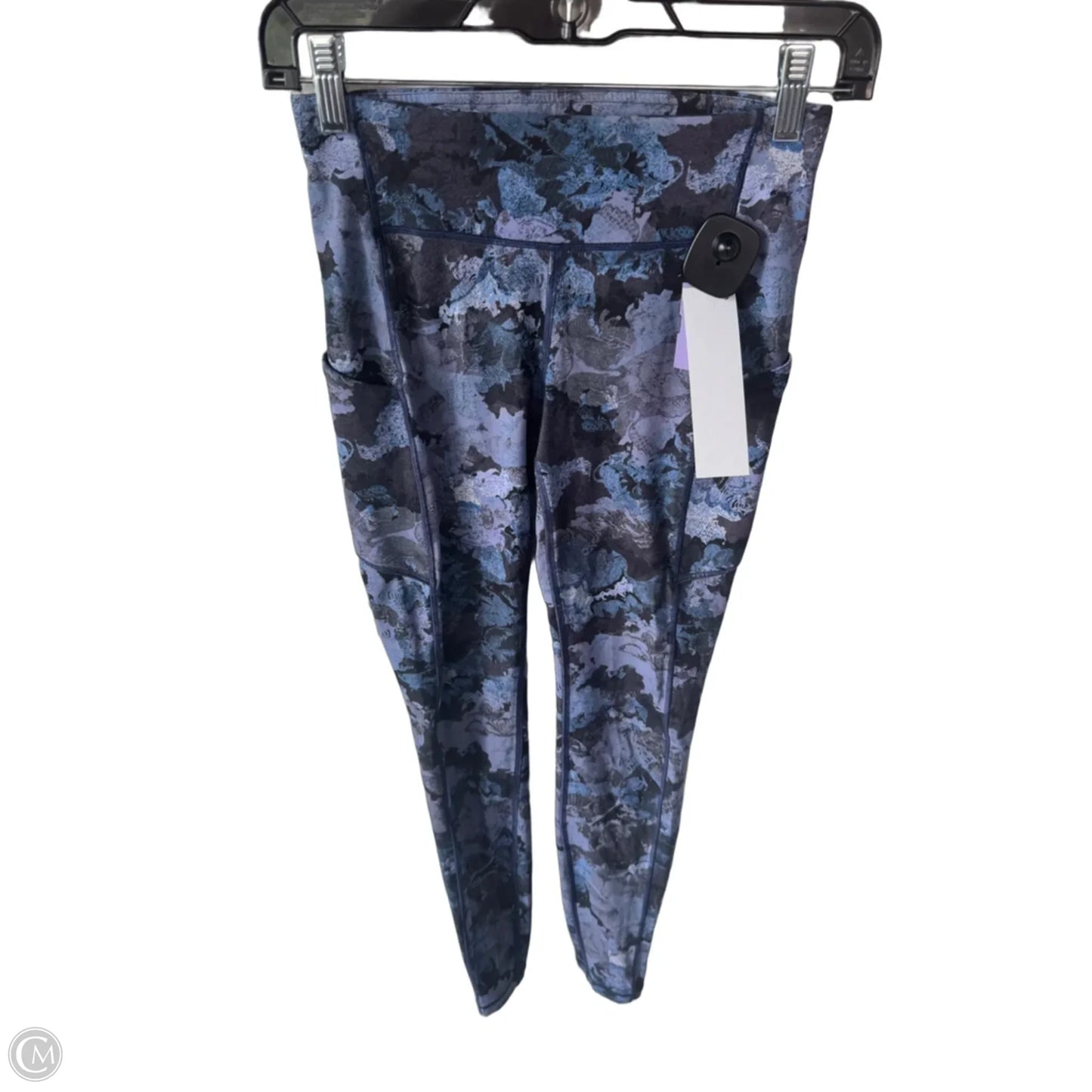 Athletic Leggings By Lululemon In Blue & Grey, Size: 4