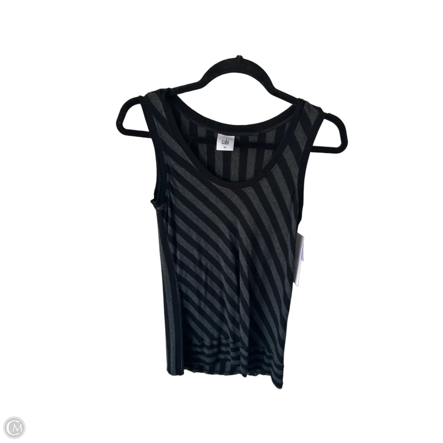 Top Sleeveless By Cabi In Black & Grey, Size: Xs