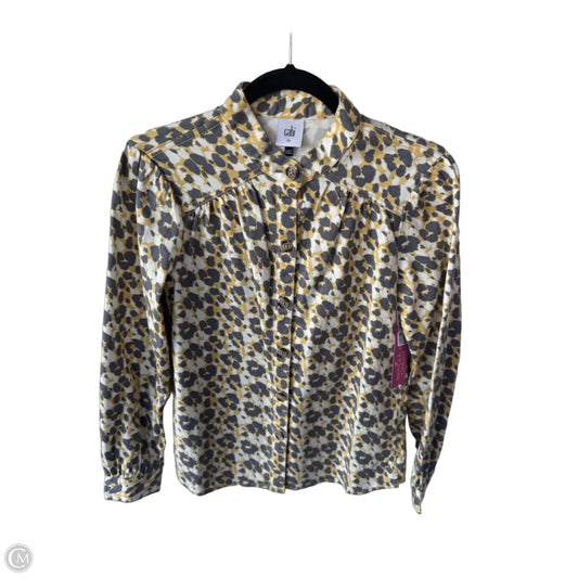 Jacket Shirt By Cabi In Grey & Yellow, Size: Xs