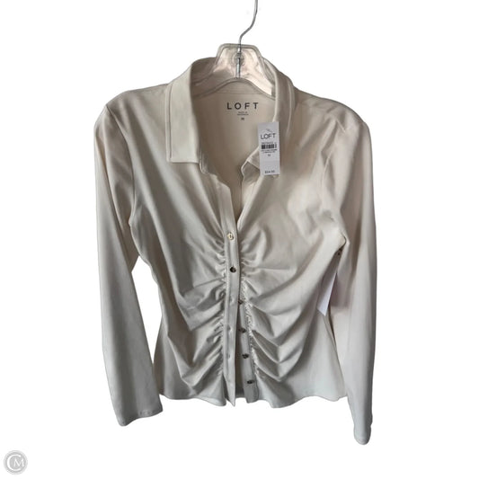 Top Long Sleeve By Loft In Cream, Size: M
