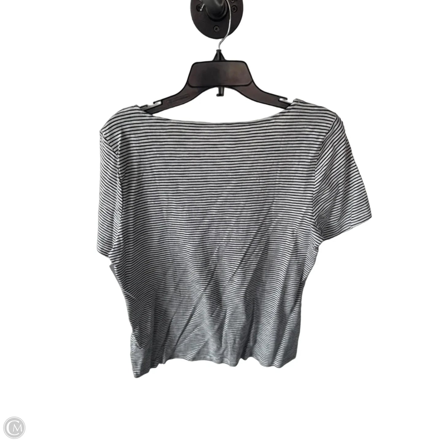 Top Short Sleeve By Talbots In Black & White, Size: L