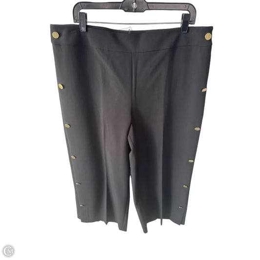 Pants Wide Leg By Loft In Black & Gold, Size: 14