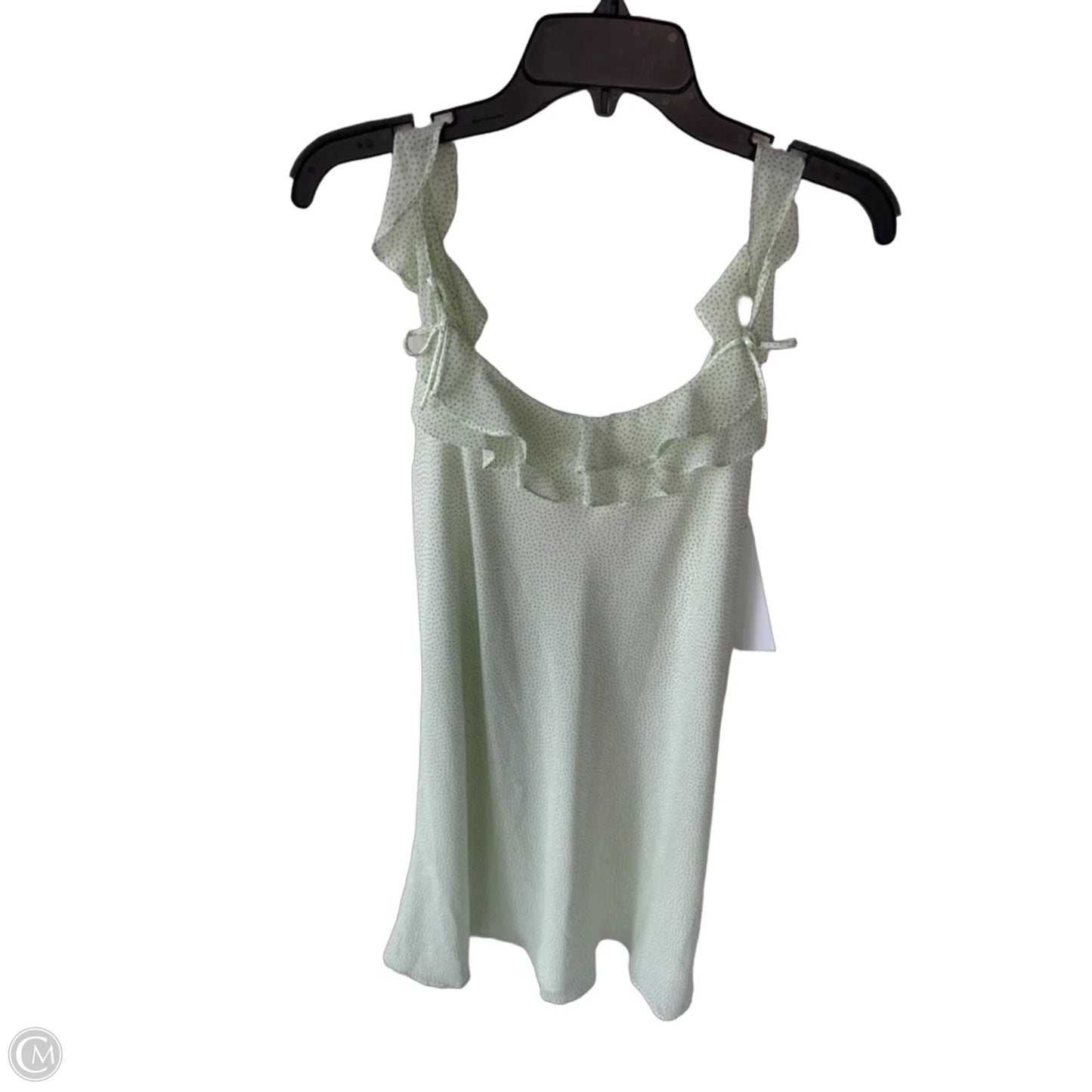 Dress Luxury Designer By Oscar De La Renta In Green & White, Size: S