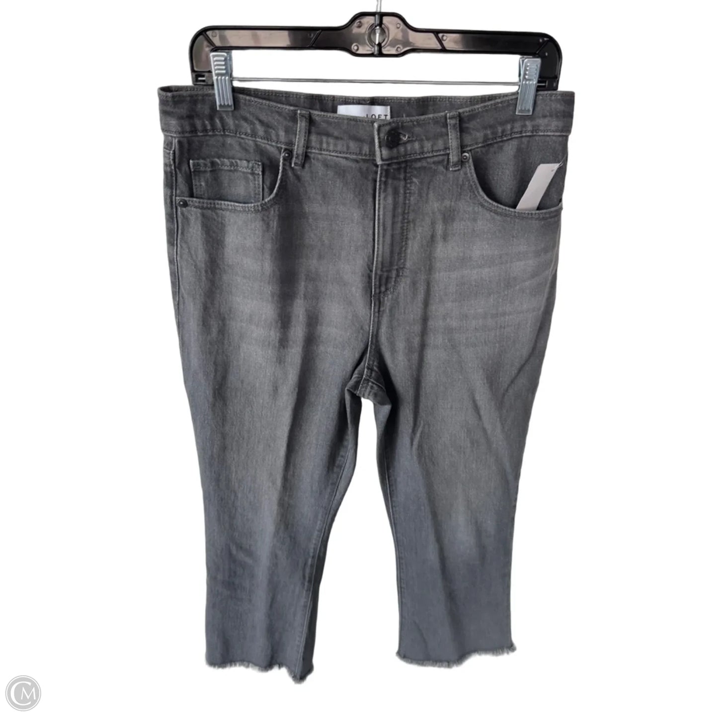 Jeans Cropped By Loft In Grey Denim, Size: 8