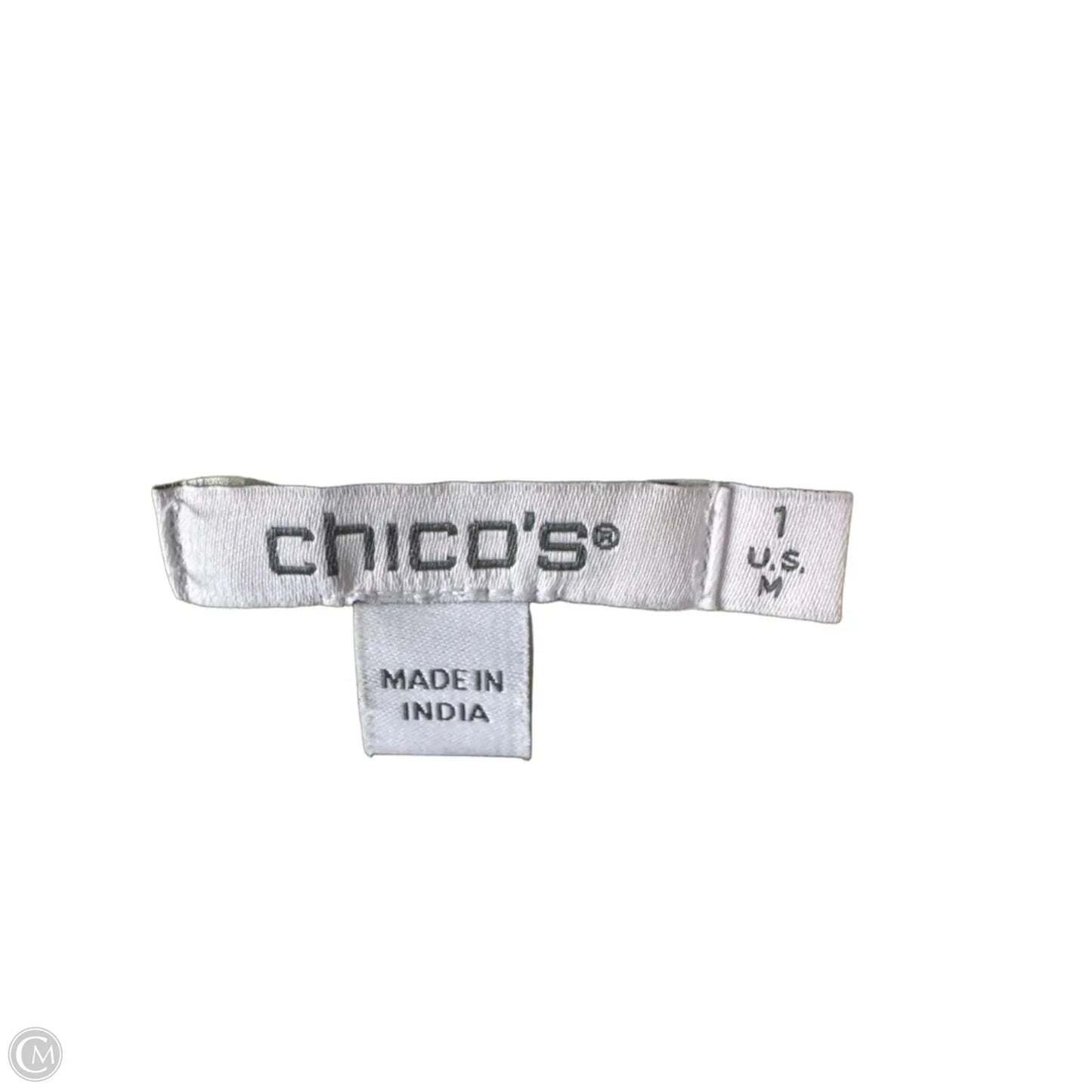 Top 3/4 Sleeve Basic By Chicos In Green & White, Size: M