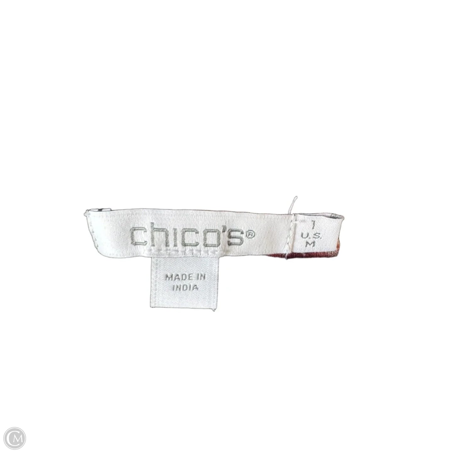 Top 3/4 Sleeve Basic By Chicos In Green & Pink, Size: M