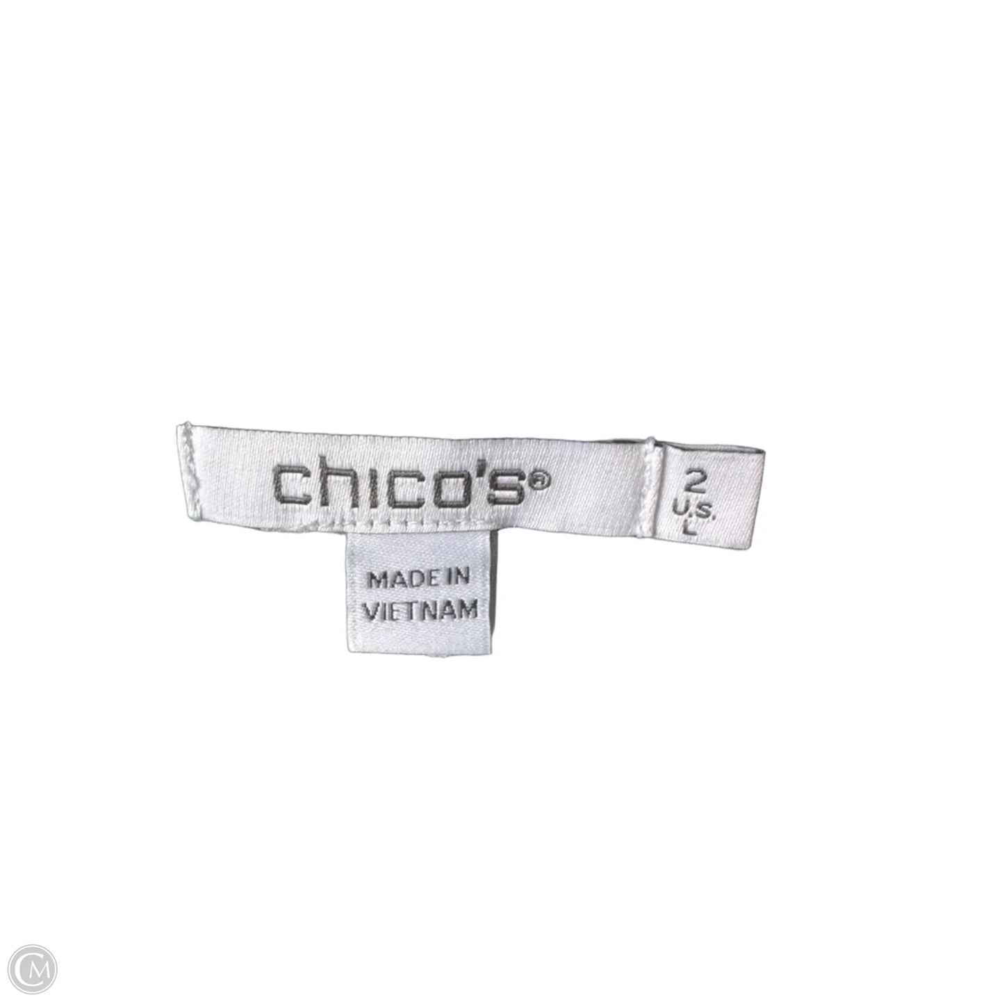Top 3/4 Sleeve Basic By Chicos In Green & White, Size: L