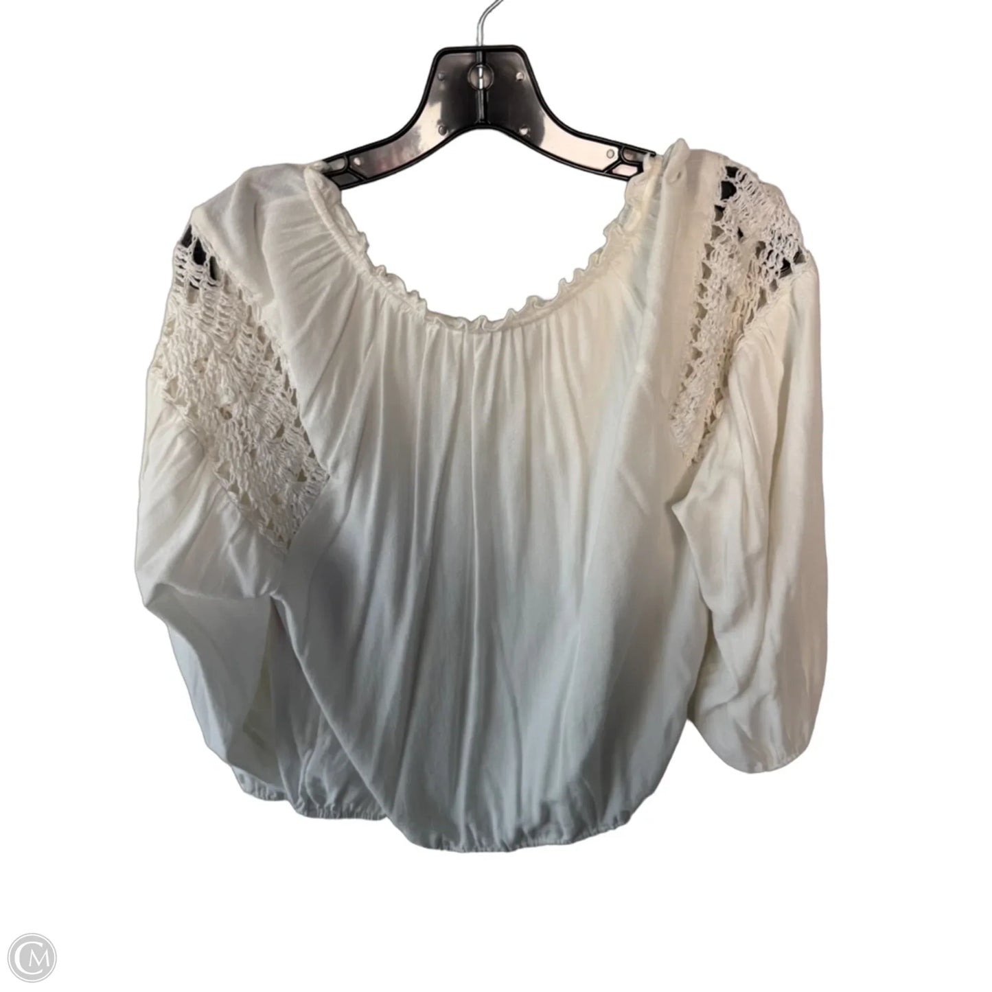 Top 3/4 Sleeve By Lucky Brand In Cream, Size: M