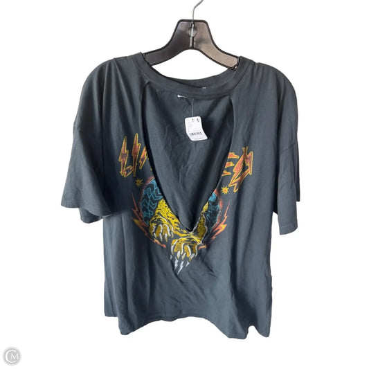 Top Short Sleeve By Daydreamer In Grey & Orange, Size: L
