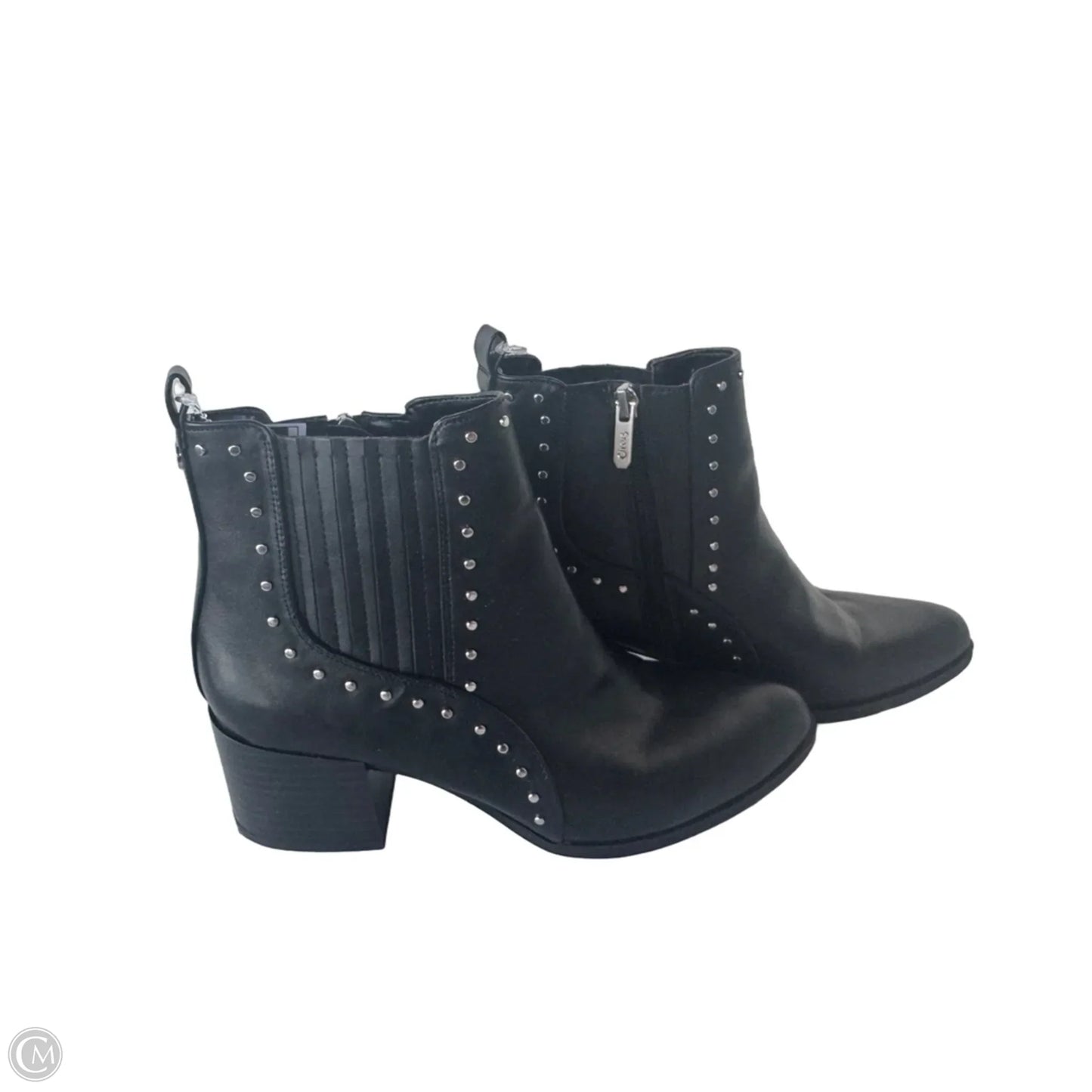 Boots Ankle Heels By Circus By Sam Edelman In Black & Silver, Size: 8