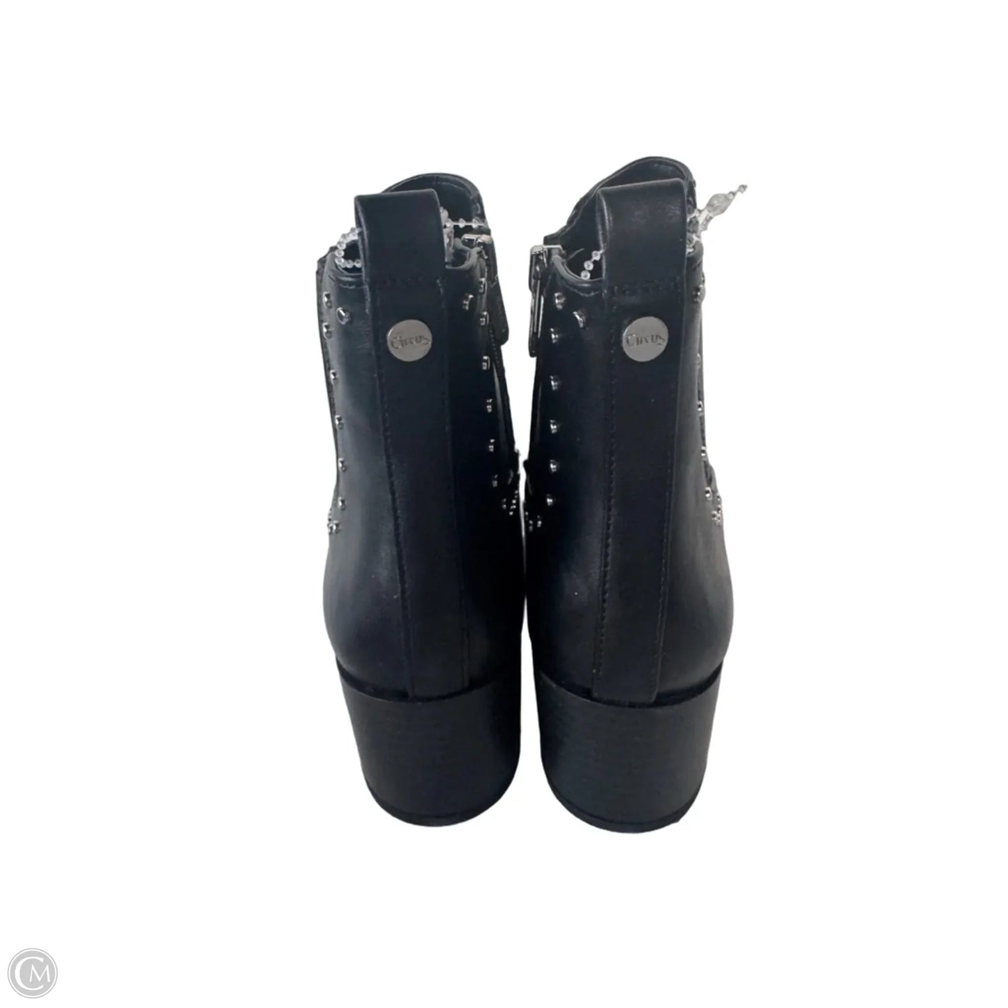 Boots Ankle Heels By Circus By Sam Edelman In Black & Silver, Size: 8