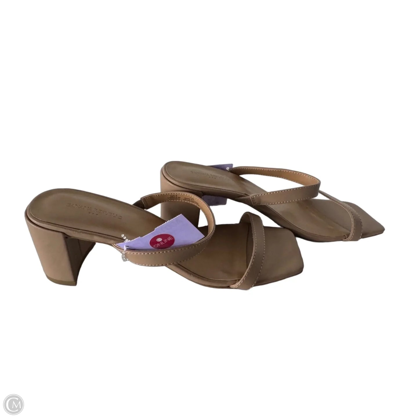Sandals Heels Block By Banana Republic In Tan, Size: 8