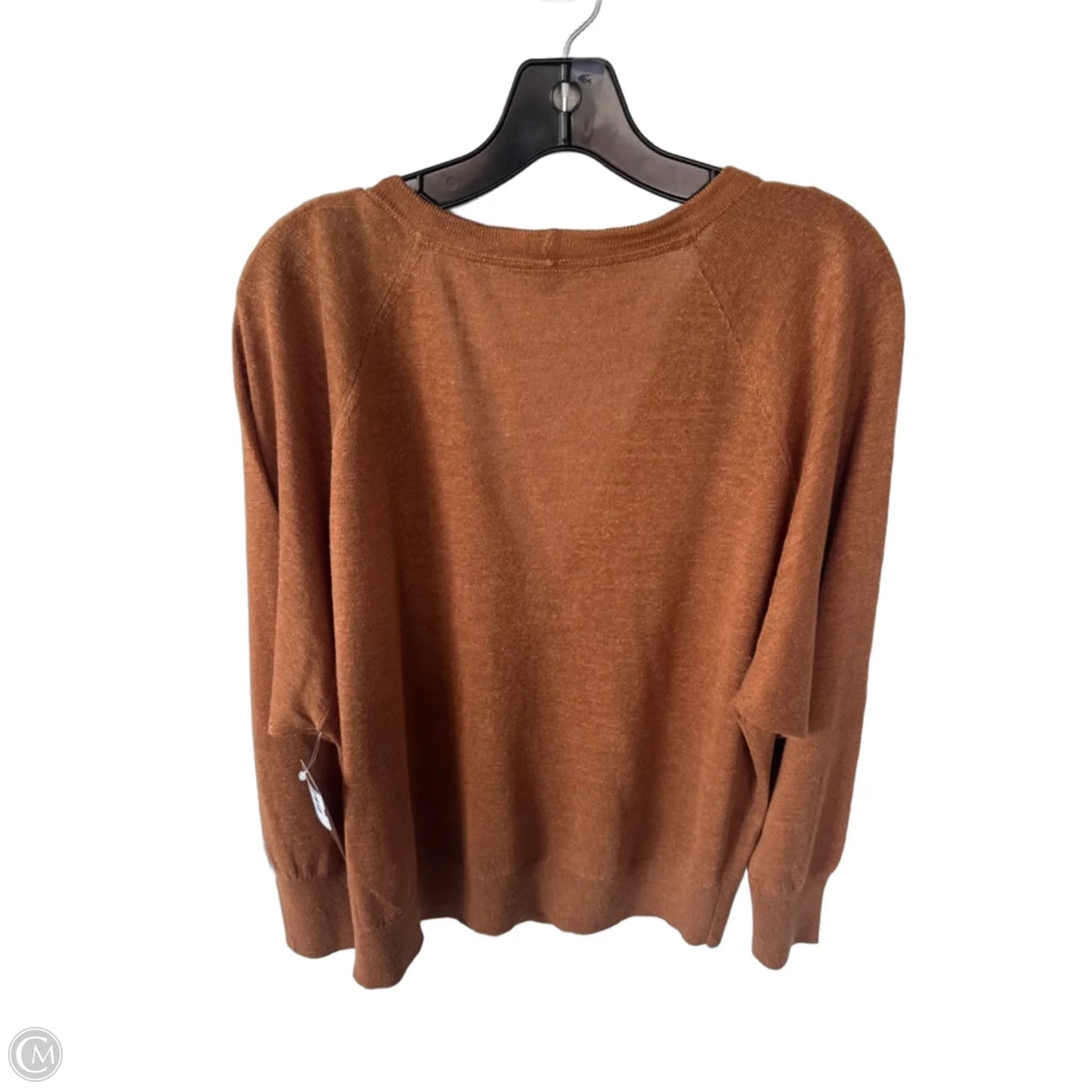 Sweater Cardigan Designer By Lafayette 148 In Brown, Size: L