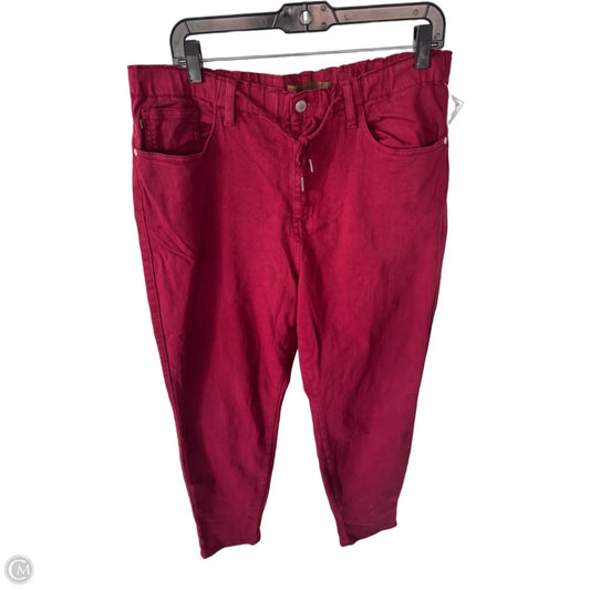 Jeans Straight By Judy Blue In Red Denim, Size: 14