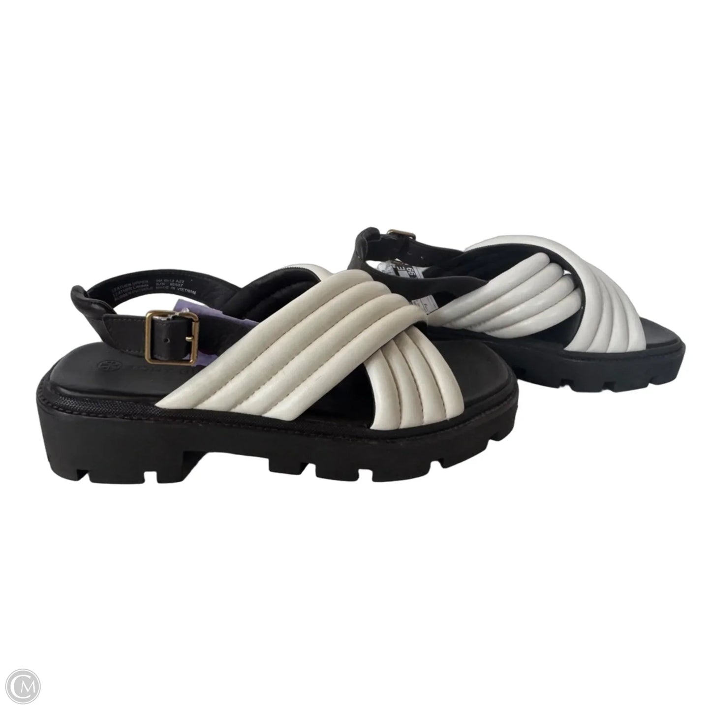 Sandals Designer By Tory Burch In Brown & Cream, Size: 9