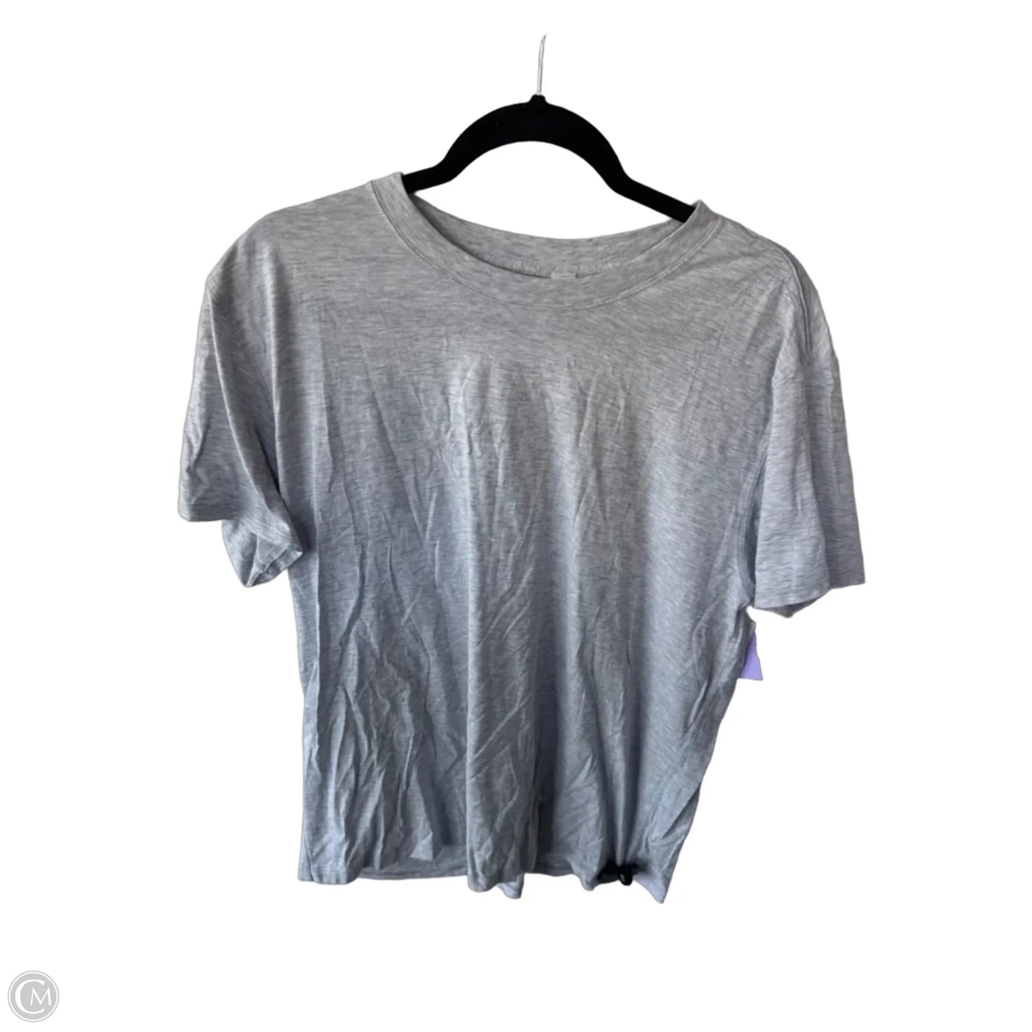 Athletic Top Short Sleeve By Lululemon In Grey, Size: M