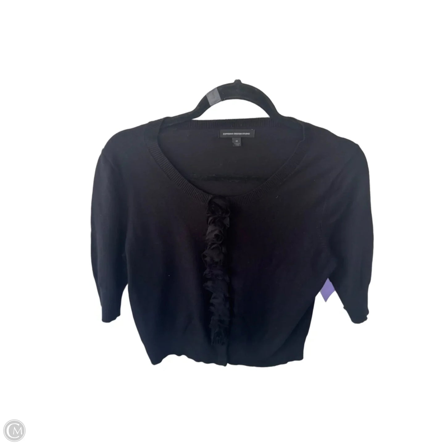 Sweater Short Sleeve By Express In Black, Size: M