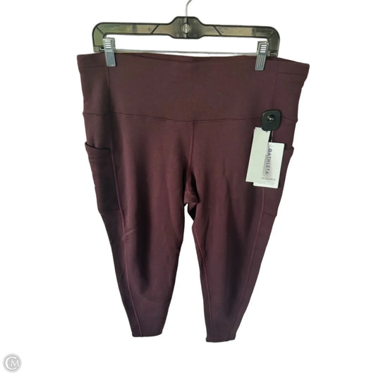 Athletic Leggings By Athleta In Red, Size: 18