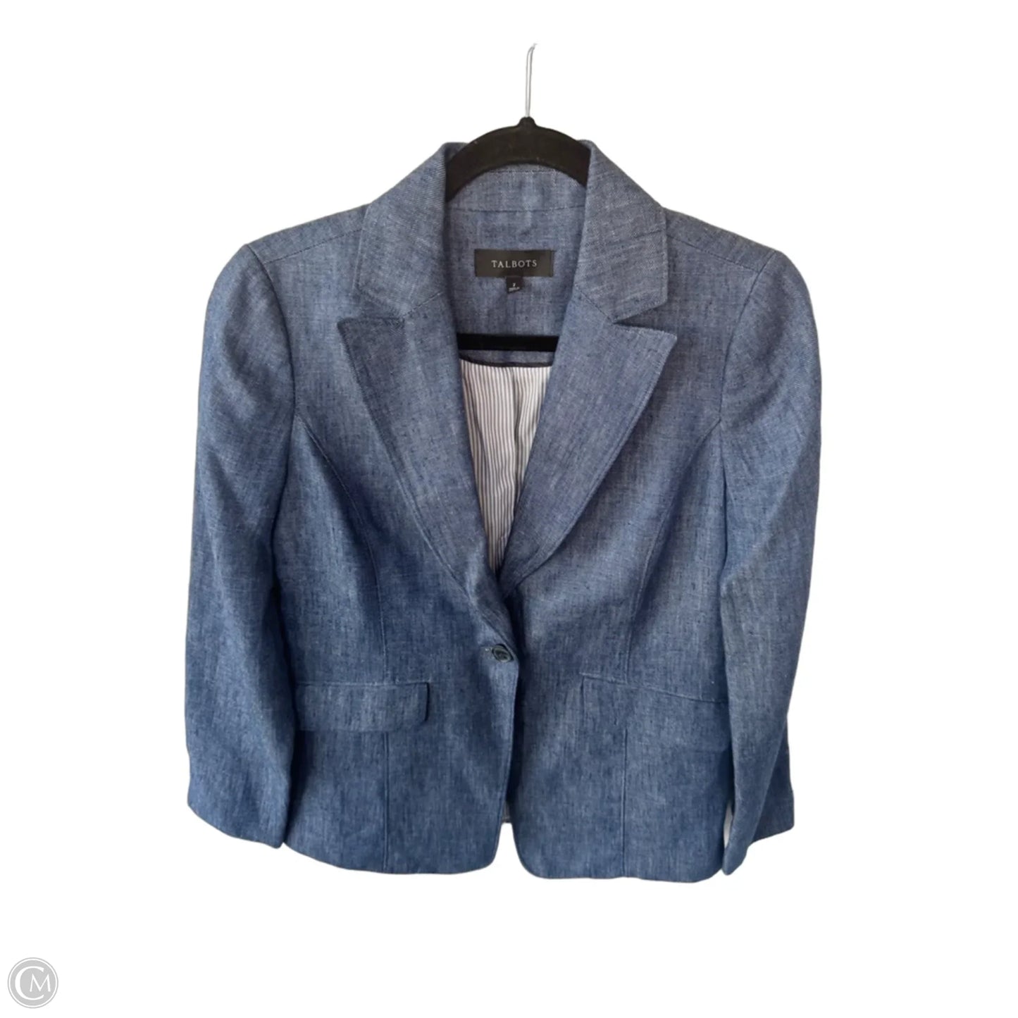 Blazer By Talbots In Blue Denim, Size: Xs
