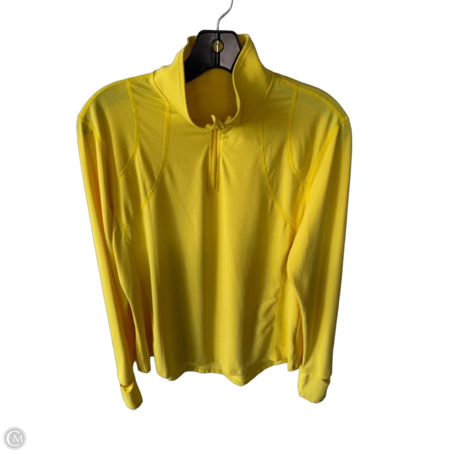 Athletic Top Long Sleeve Collar By Clothes Mentor In Yellow, Size: L