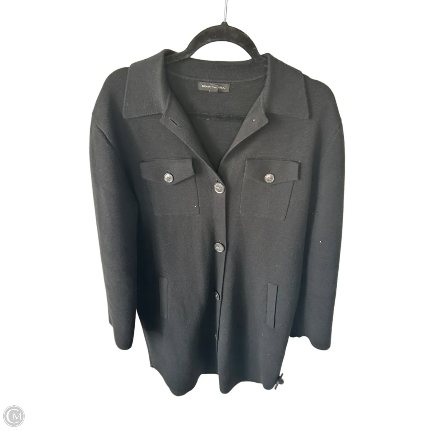 Jacket Shirt By Banana Republic In Black, Size: Xs