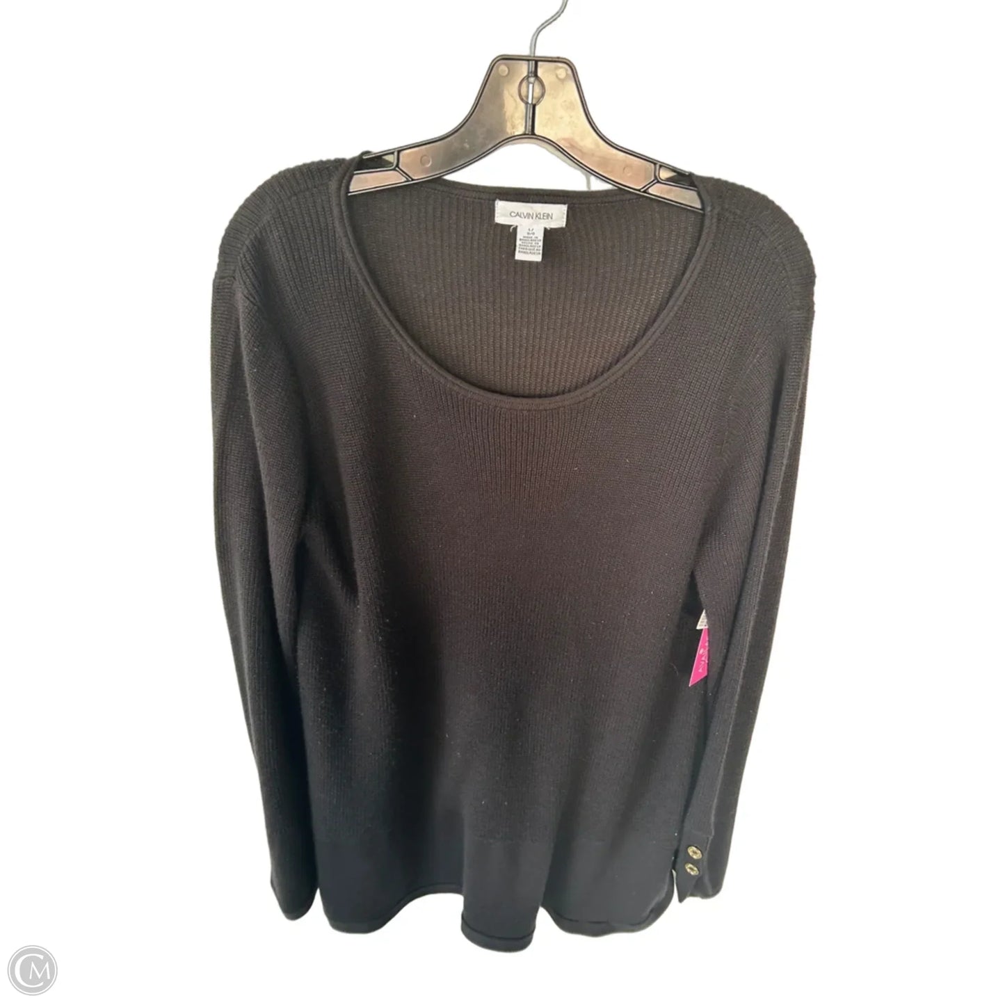 Sweater By Calvin Klein In Black, Size: L