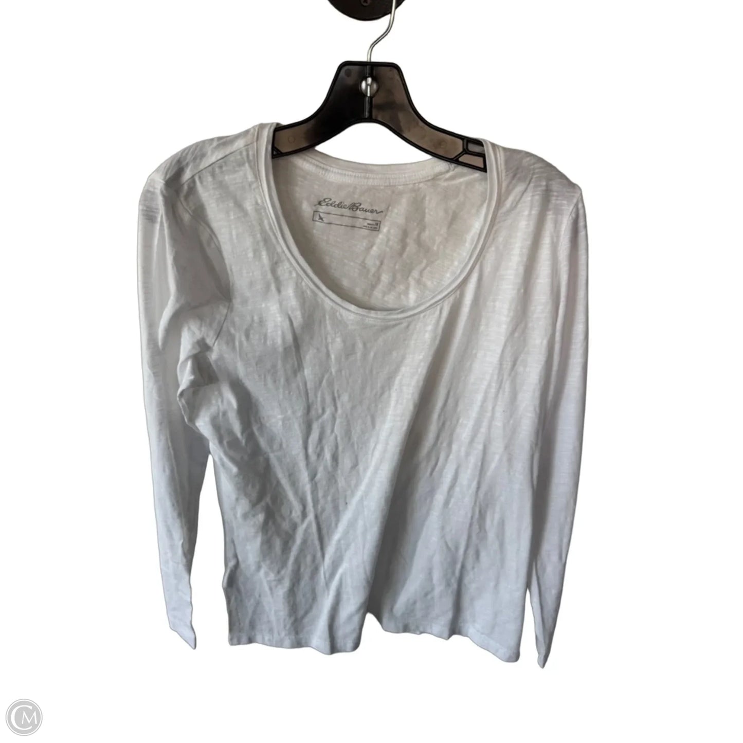 Top Long Sleeve Basic By Eddie Bauer In White, Size: M