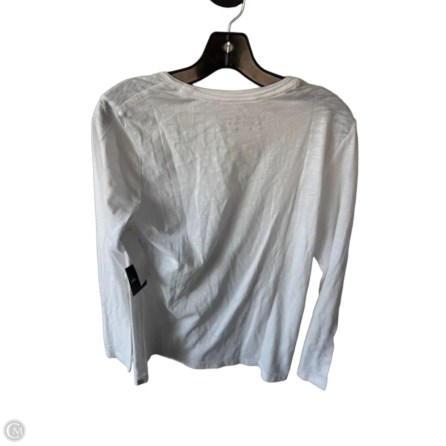 Top Long Sleeve Basic By Eddie Bauer In White, Size: M