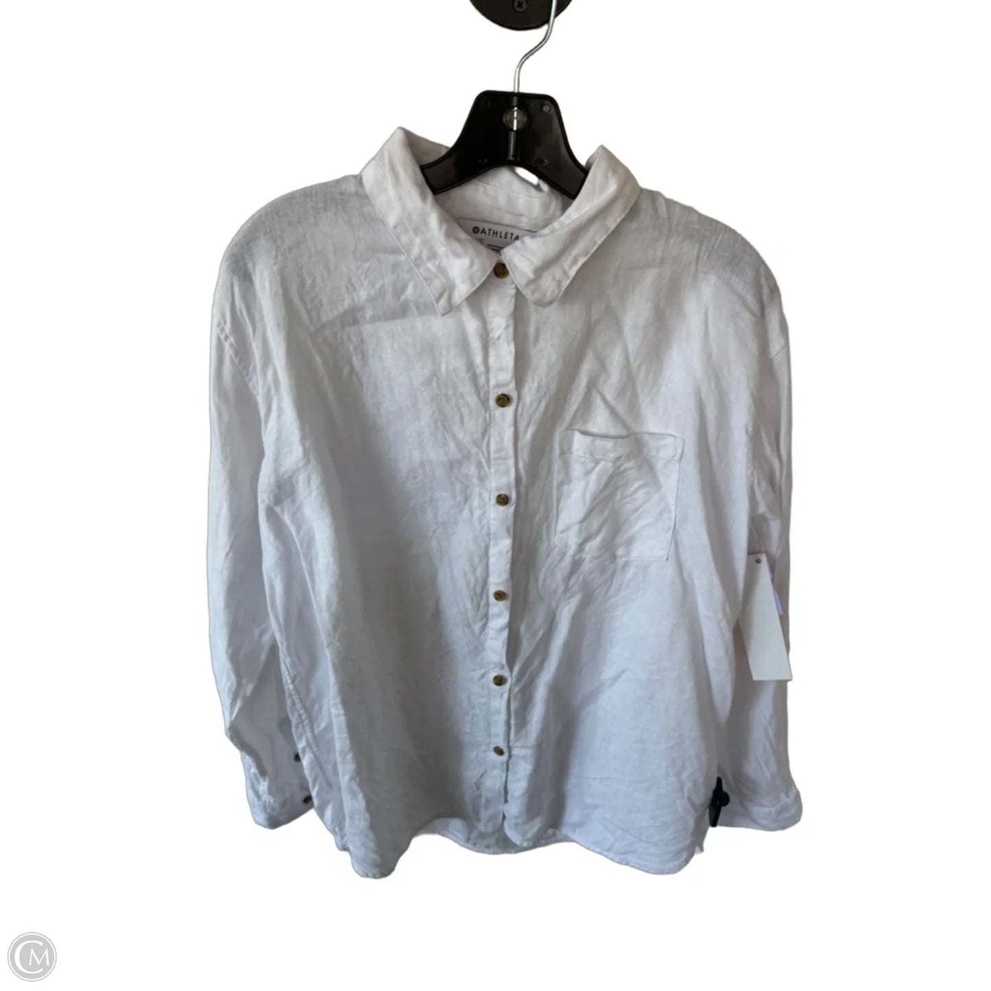 Top Long Sleeve By Athleta In White, Size: M