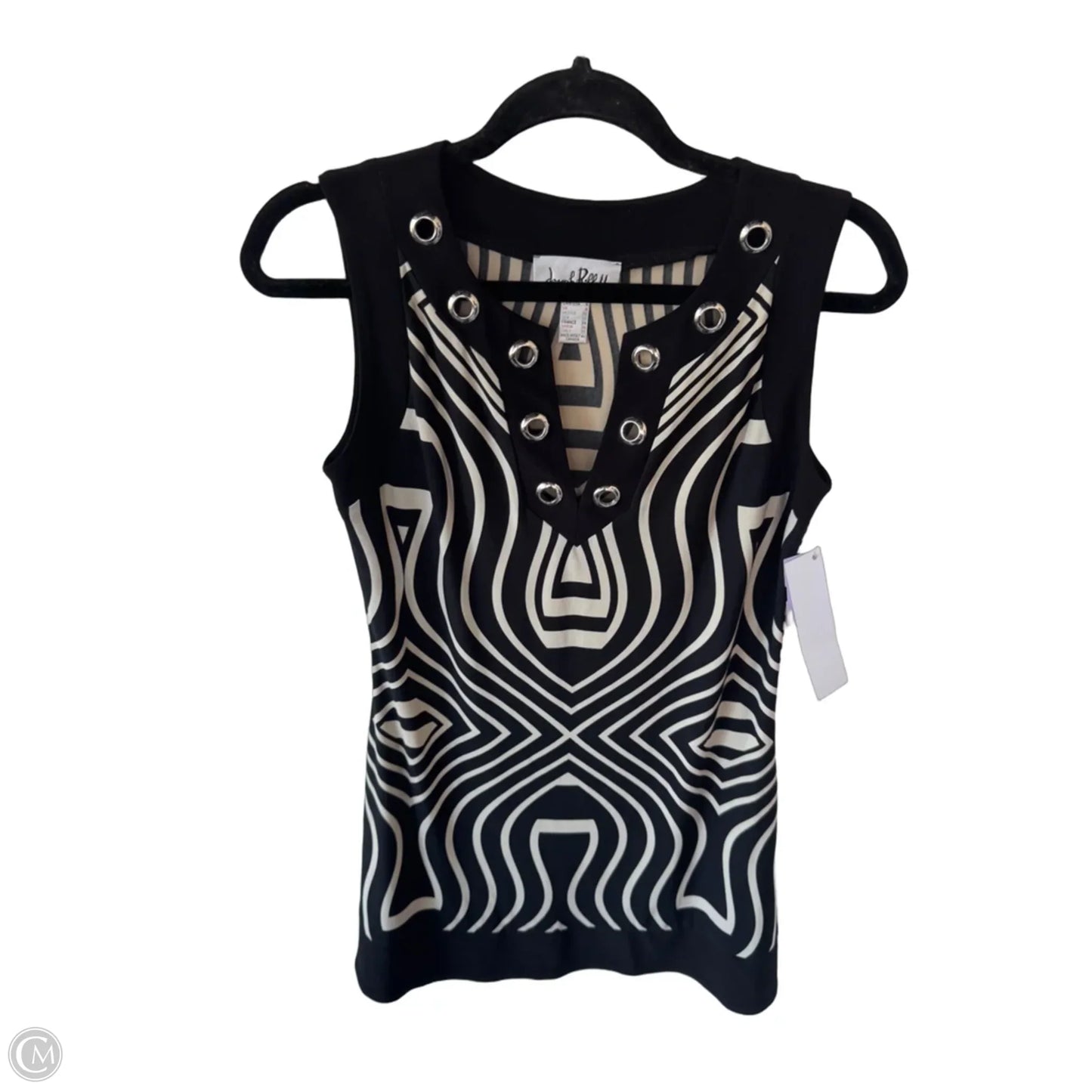 Dress Casual Short By Joseph Ribkoff In Black & Tan, Size: S