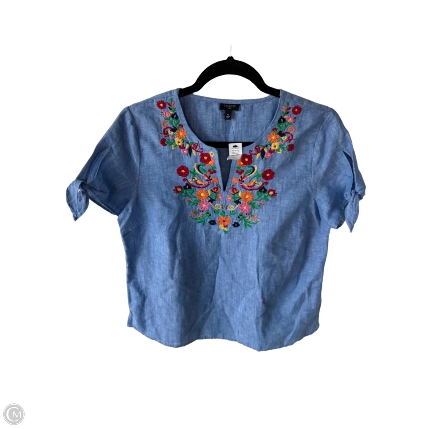 Top Short Sleeve By Talbots In Blue & Orange, Size: Mp
