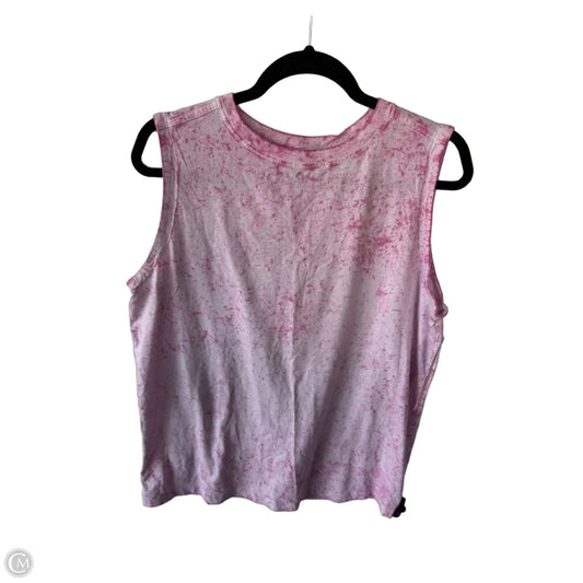 Athletic Tank Top By Lululemon In Pink & White, Size: Xl