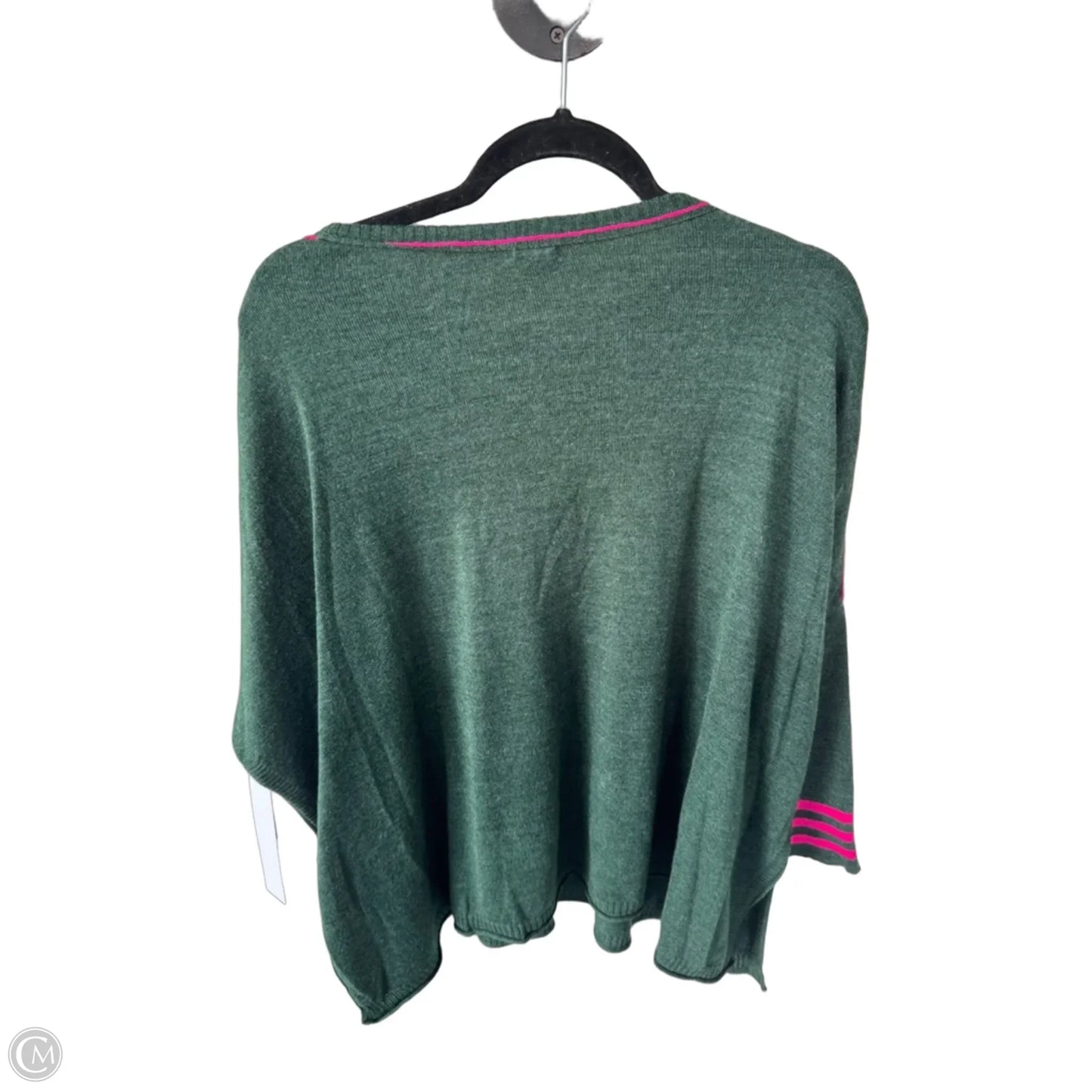 Sweater By Mer Sea In Green & Pink, Size: Osfm