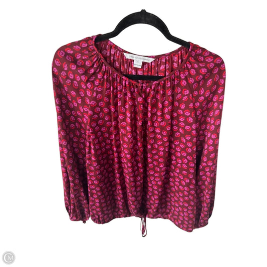 Top Long Sleeve Designer By Diane Von Furstenberg In Purple & Red, Size: S