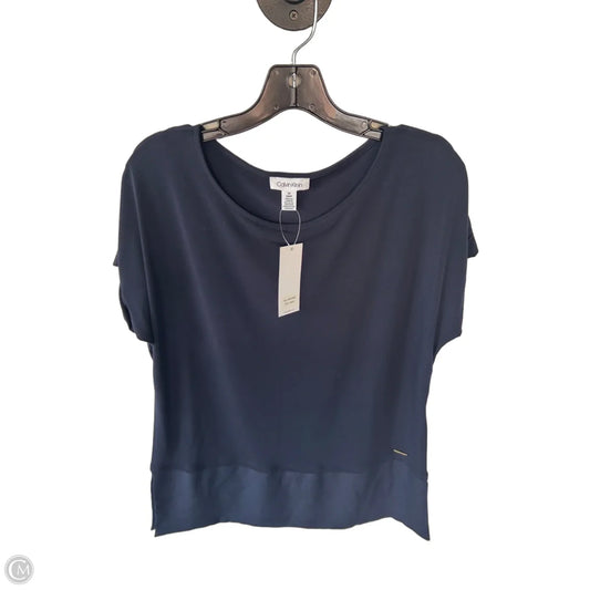 Top Short Sleeve By Calvin Klein In Navy, Size: S