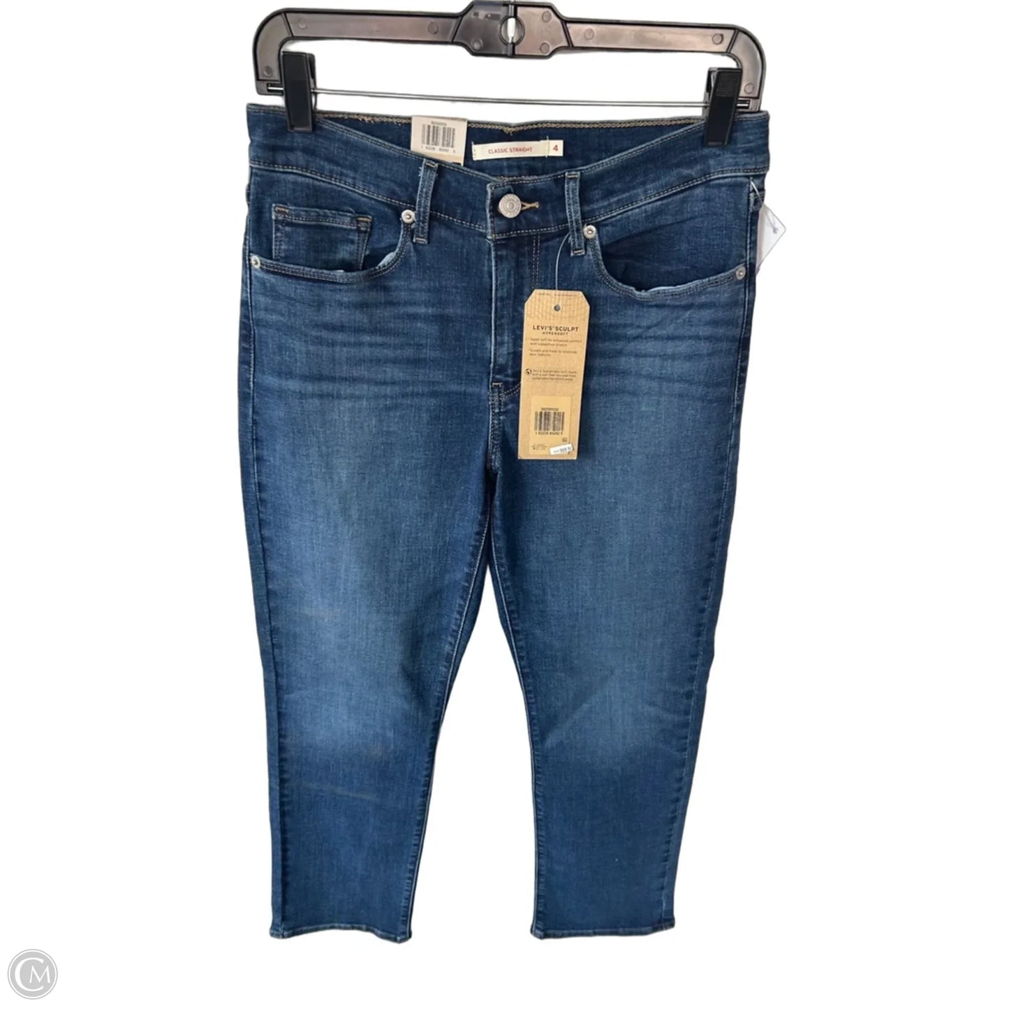 Jeans Straight By Levis In Blue Denim, Size: 4