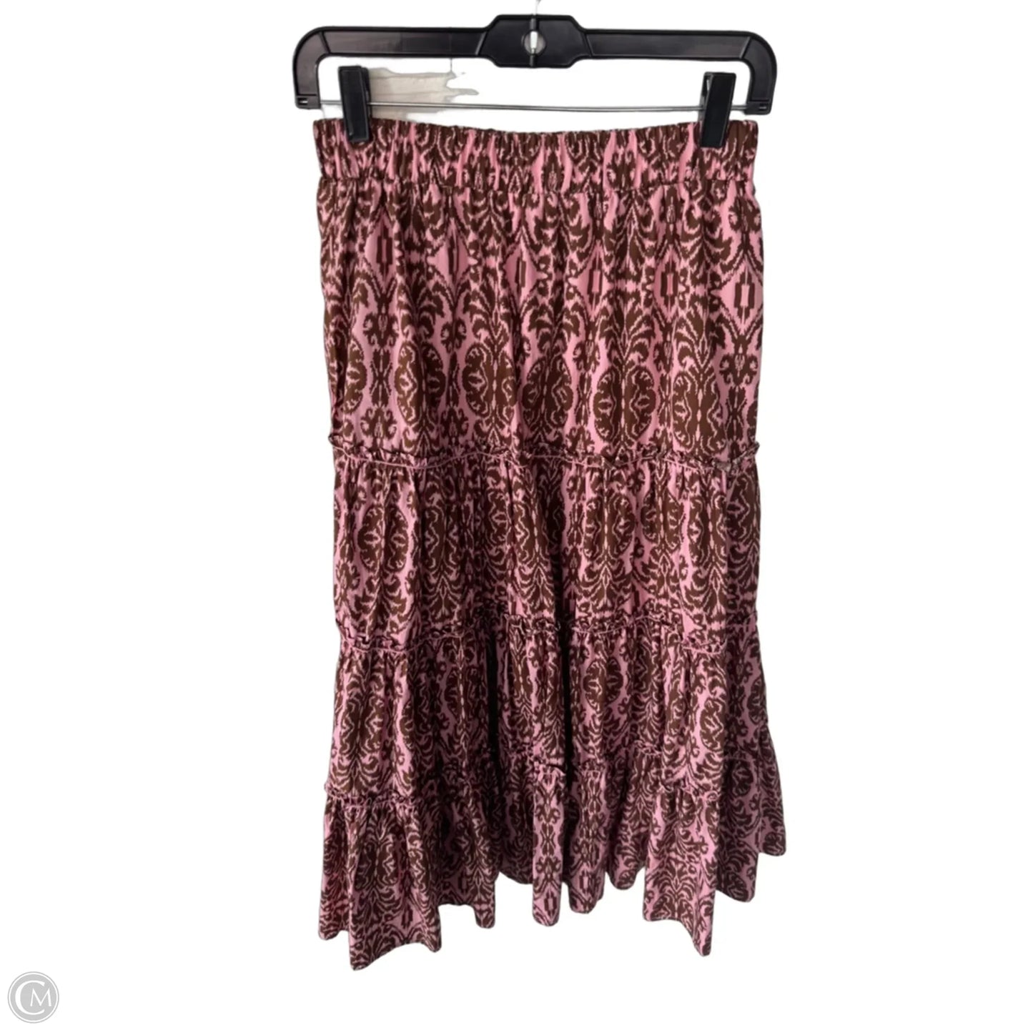 Skirt Midi By Cmc In Brown & Pink, Size: 4