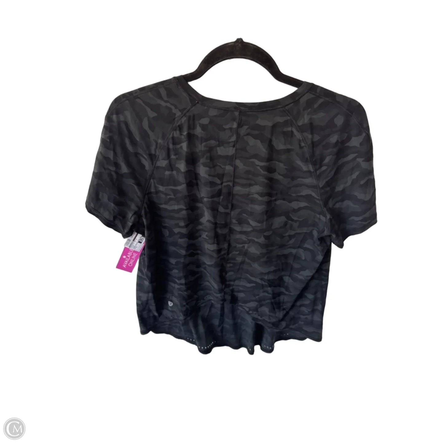 Athletic Top Short Sleeve By Lululemon In Black, Size: S