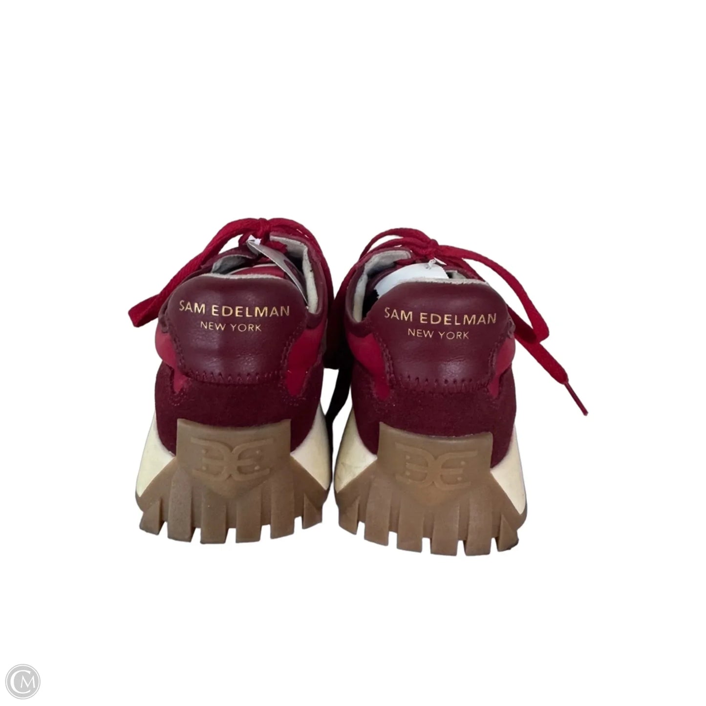 Shoes Sneakers By Sam Edelman In Red & Tan, Size: 7.5