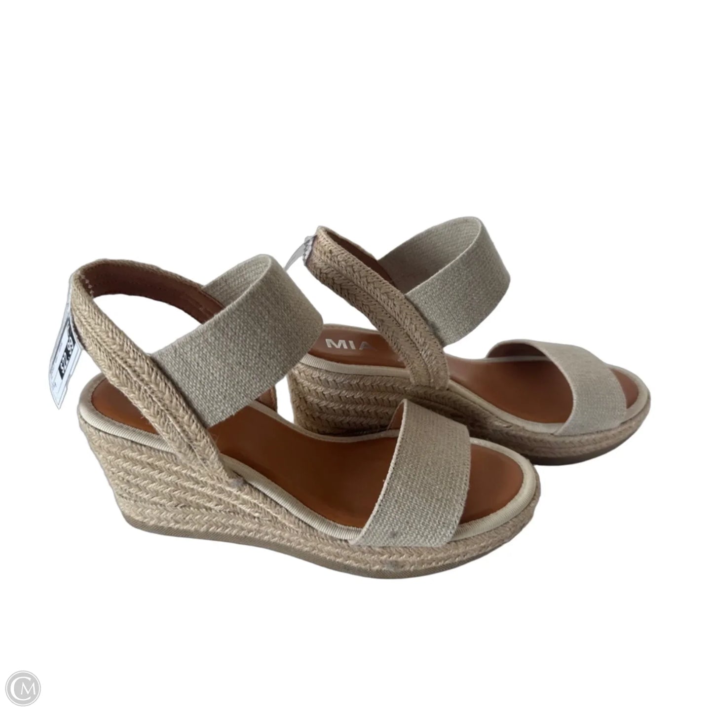 Sandals Heels Wedge By Mia In Tan, Size: 9