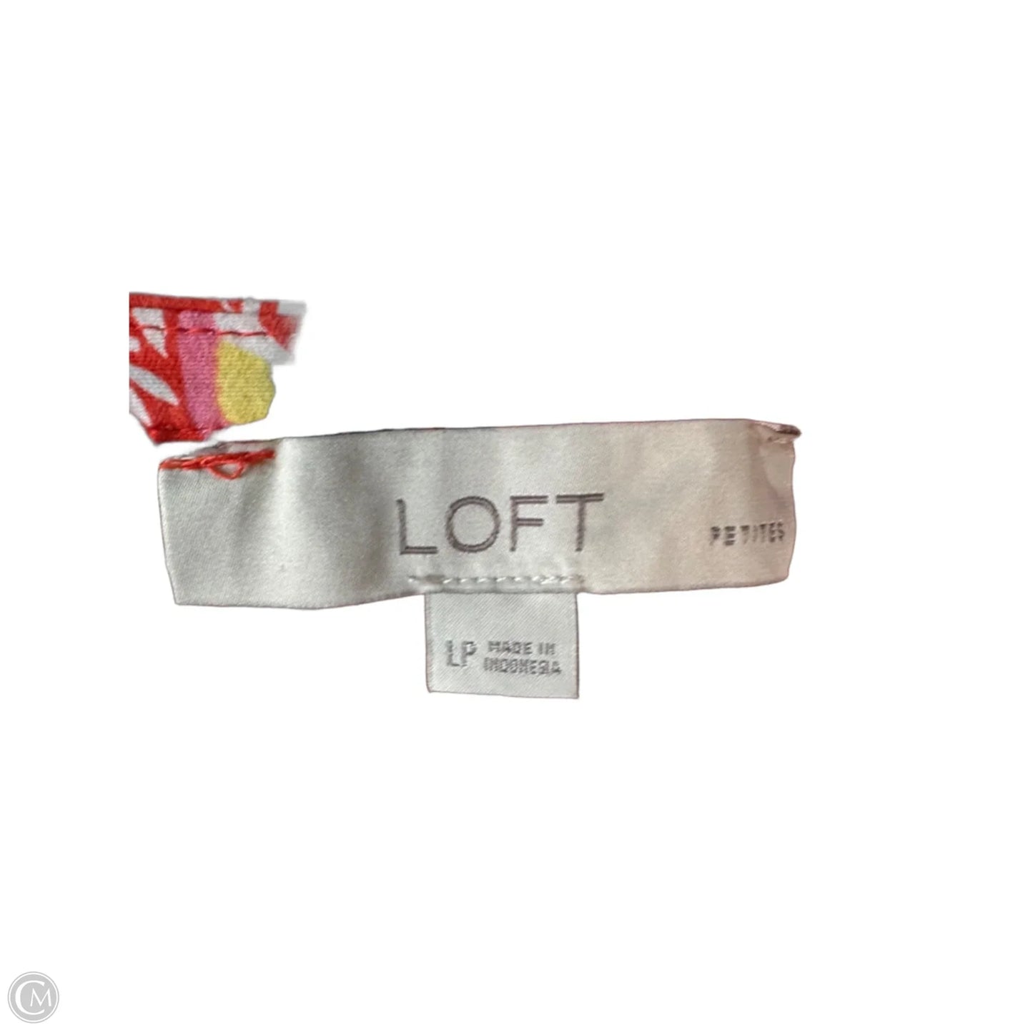 Top 3/4 Sleeve By Loft In Orange & White, Size: Lp