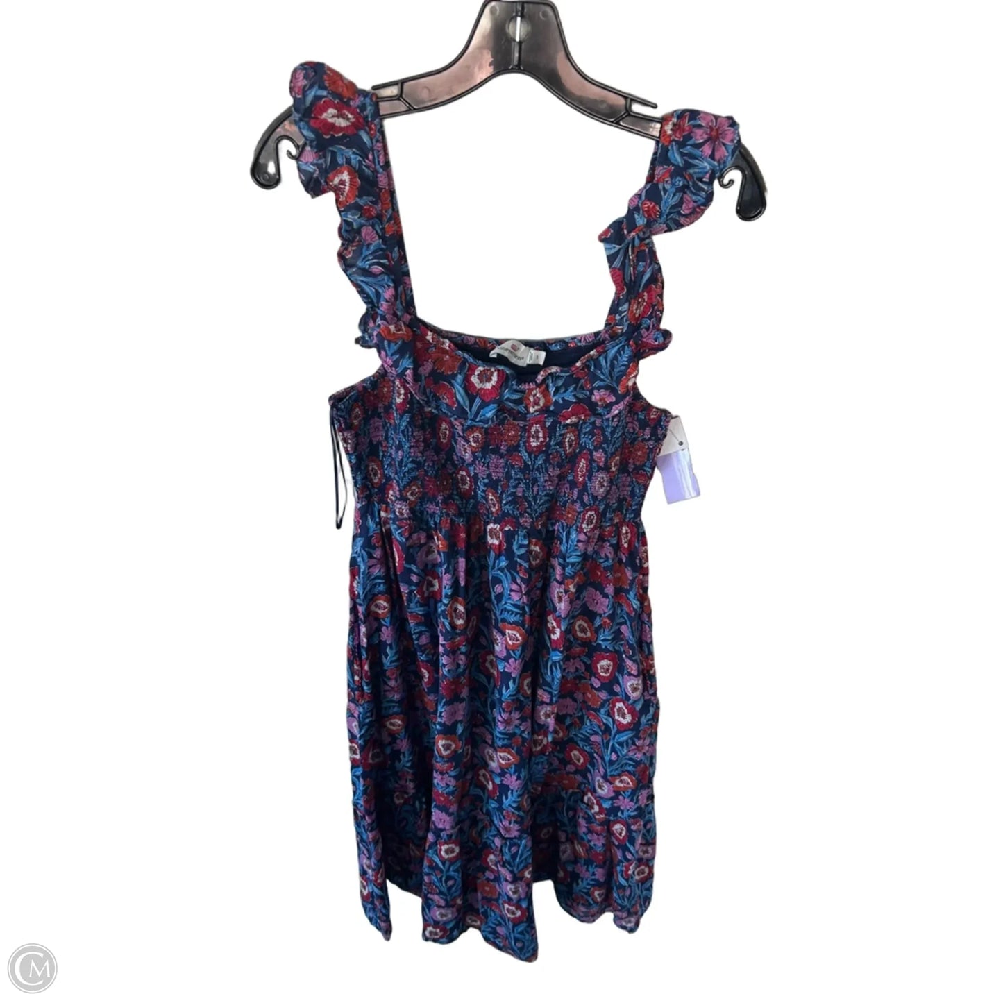 Dress Casual Midi By Vineyard Vines In Blue & Pink, Size: S
