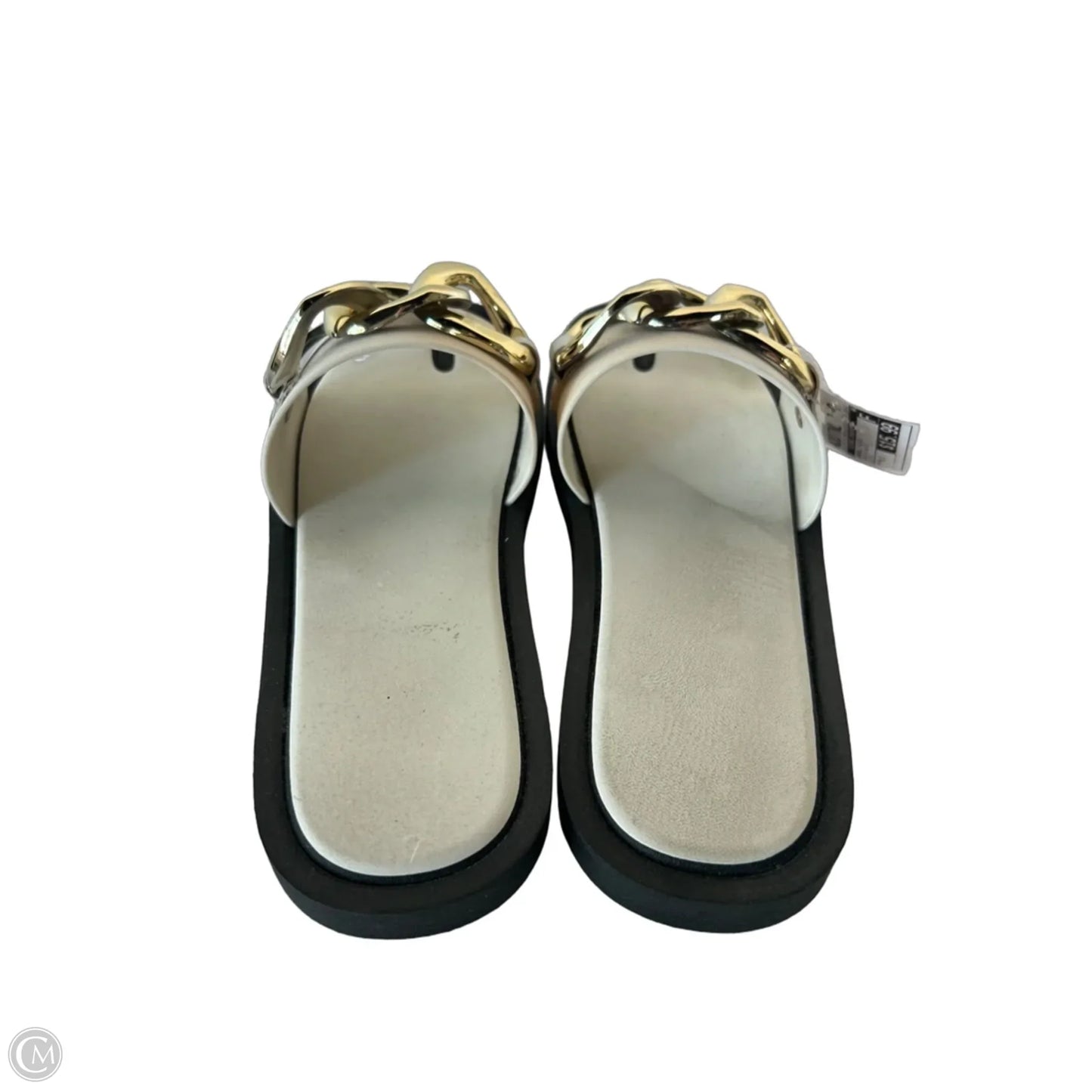 Sandals Flats By Clothes Mentor In Black & White, Size: 9.5