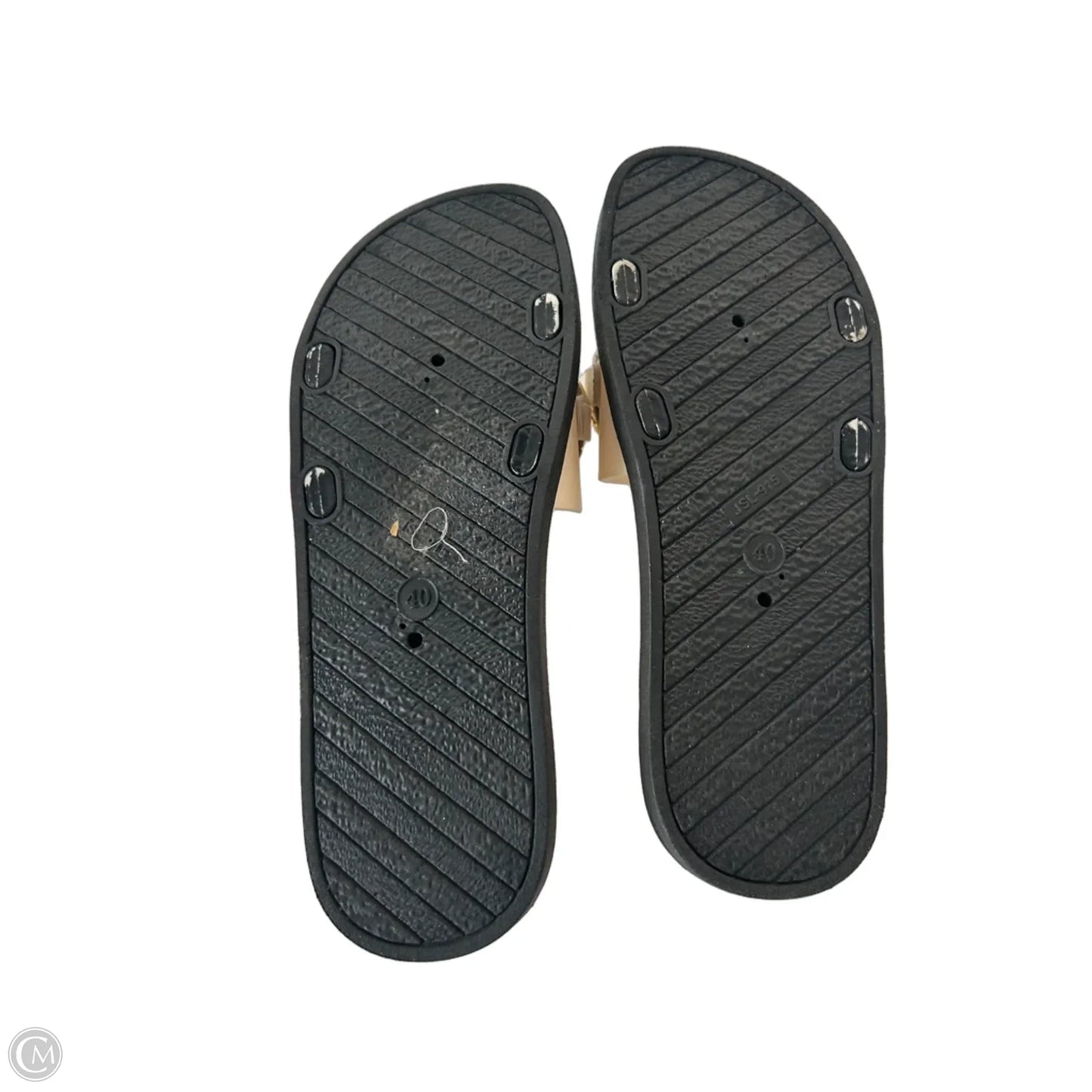 Sandals Flats By Clothes Mentor In Black & White, Size: 9.5