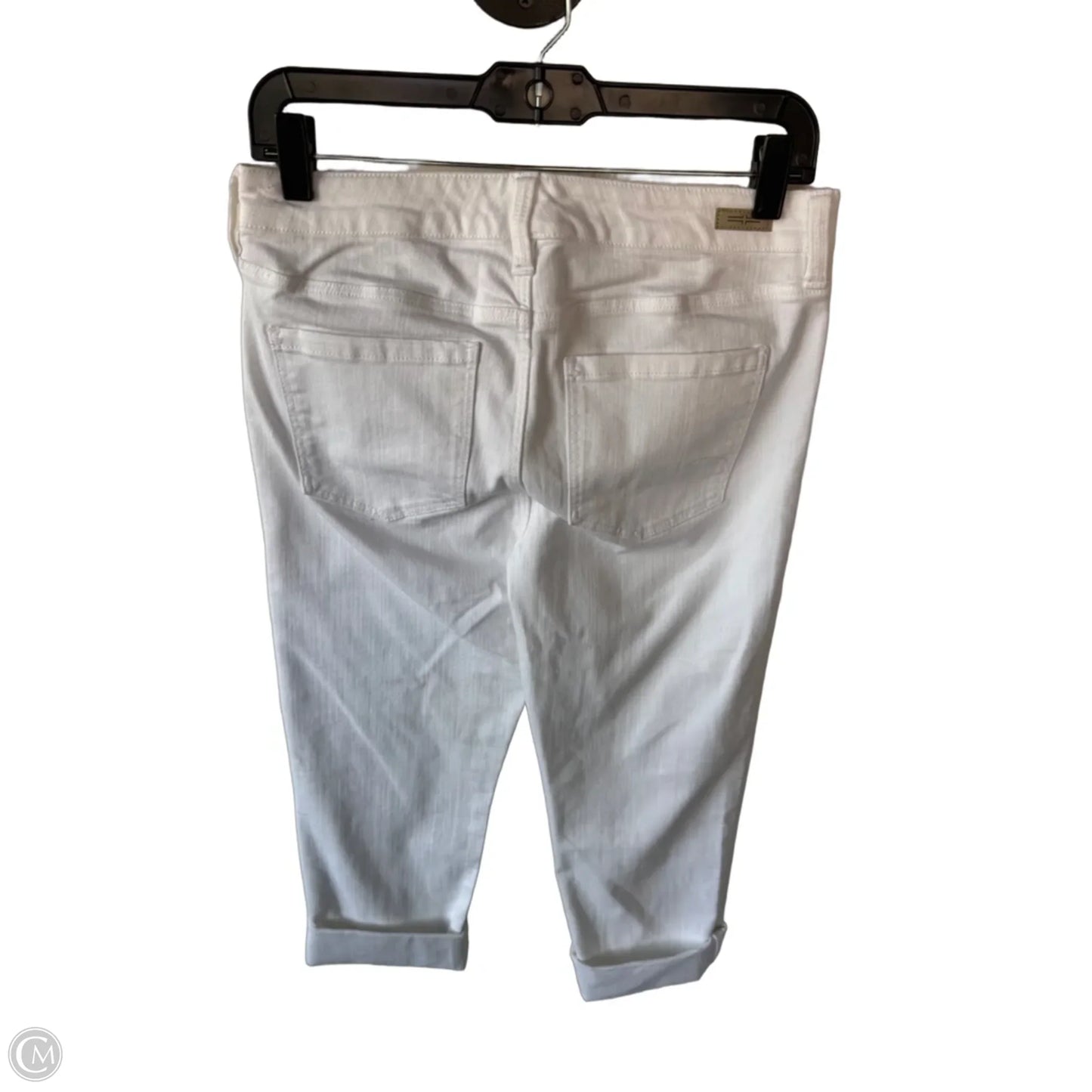 Jeans Cropped By Liverpool In White Denim, Size: 4