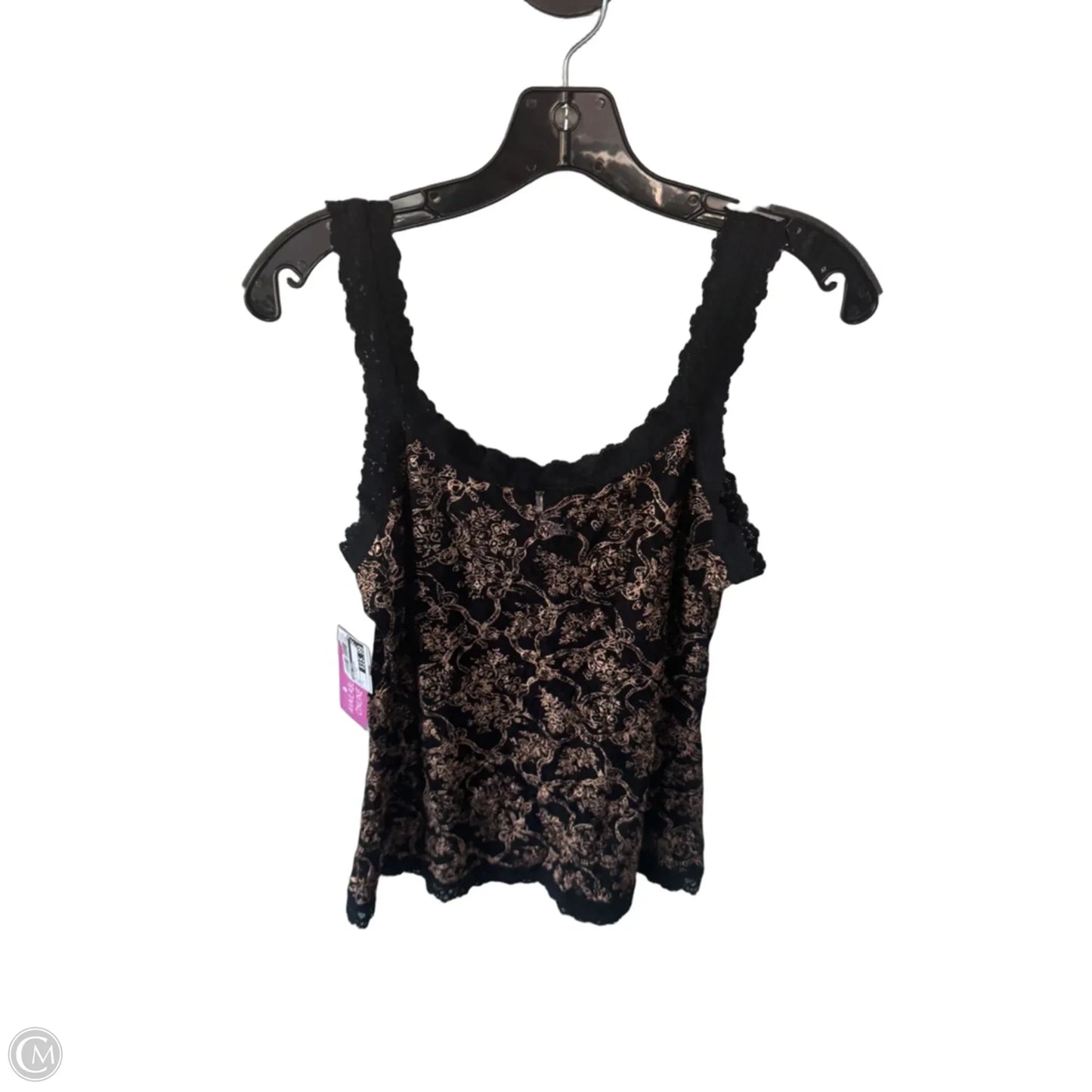 Top Sleeveless By Hanky Panky In Black & Gold, Size: L